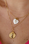 Designer CC Heart Charm Necklace, 17"