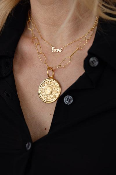 Golden Shield Link Necklace