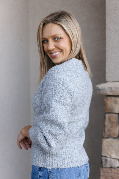 Jenna Textured Blouson Sleeve Cardigan