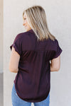 Anika Henley Blouse, Sangria