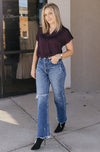 Anika Henley Blouse, Sangria