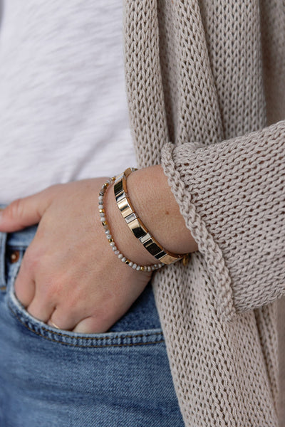 CL Tile Bracelet, Gold/Silver