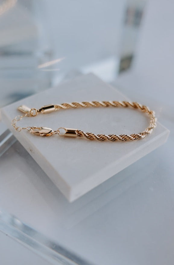 4mm 14kt Yellow Gold Wheat-Chain Bracelet