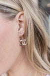 Designer Gold CC Charm Earrings