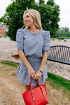 NATION Nili Gingham Smocked Skirt