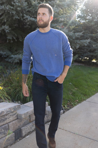 Vince Birdseye Wool/Cashmere Sweater, Blue