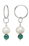 Pearl & Malachite Drop Earrings