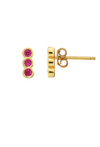.KN Triple Bezel Ruby Stud Earrings