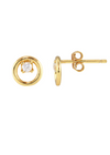KN Circle Crystal Stud Earrings