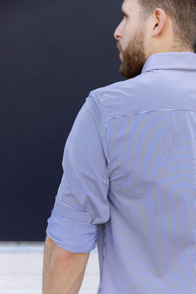 Rhone Commuter Shirt, Blue Stripe