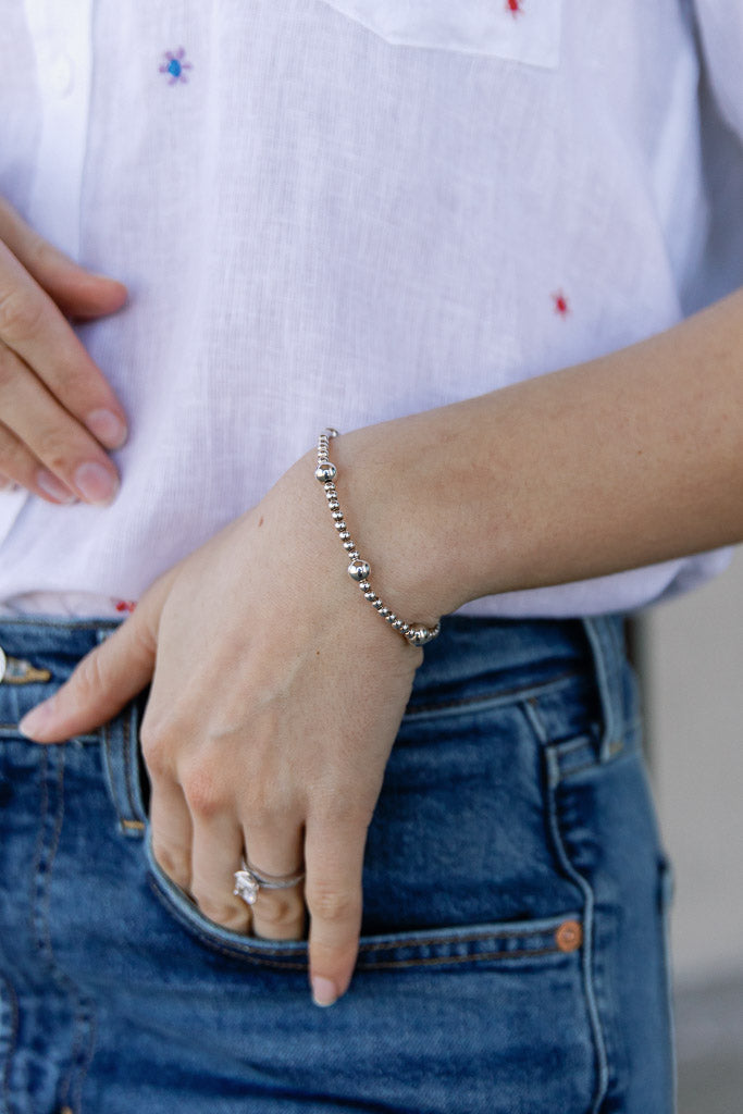 Silver Bead Bracelet