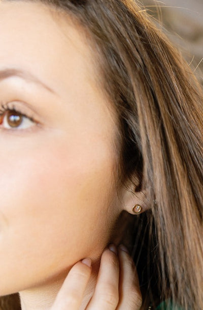 KN Circle Crystal Stud Earrings