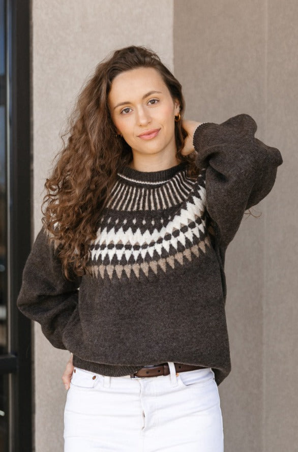 Jacquard Knit Mock-Neck: Women's Clothing, Sweaters