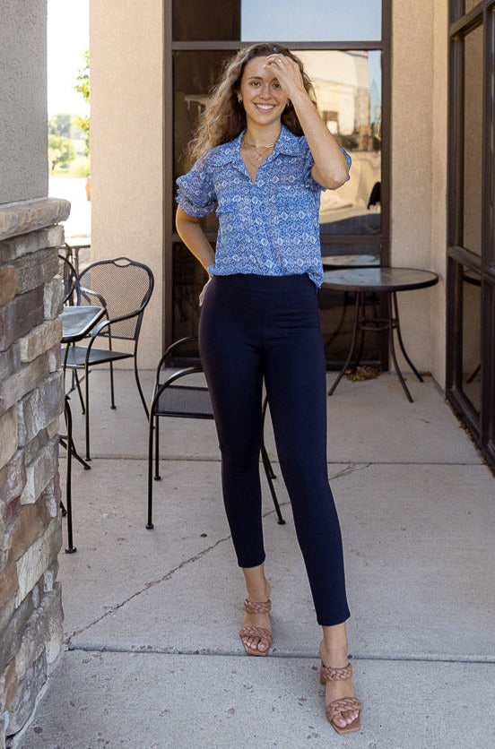 SPANX, Pants & Jumpsuits, Spanx The Perfect Pant Slim Straight Navy