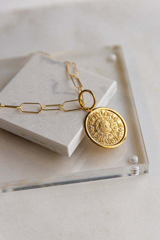Golden Shield Link Necklace