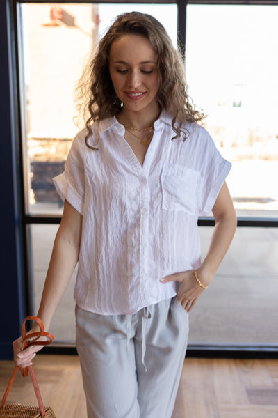 Bella Dahl Short Sleeve Pocket Button Down
