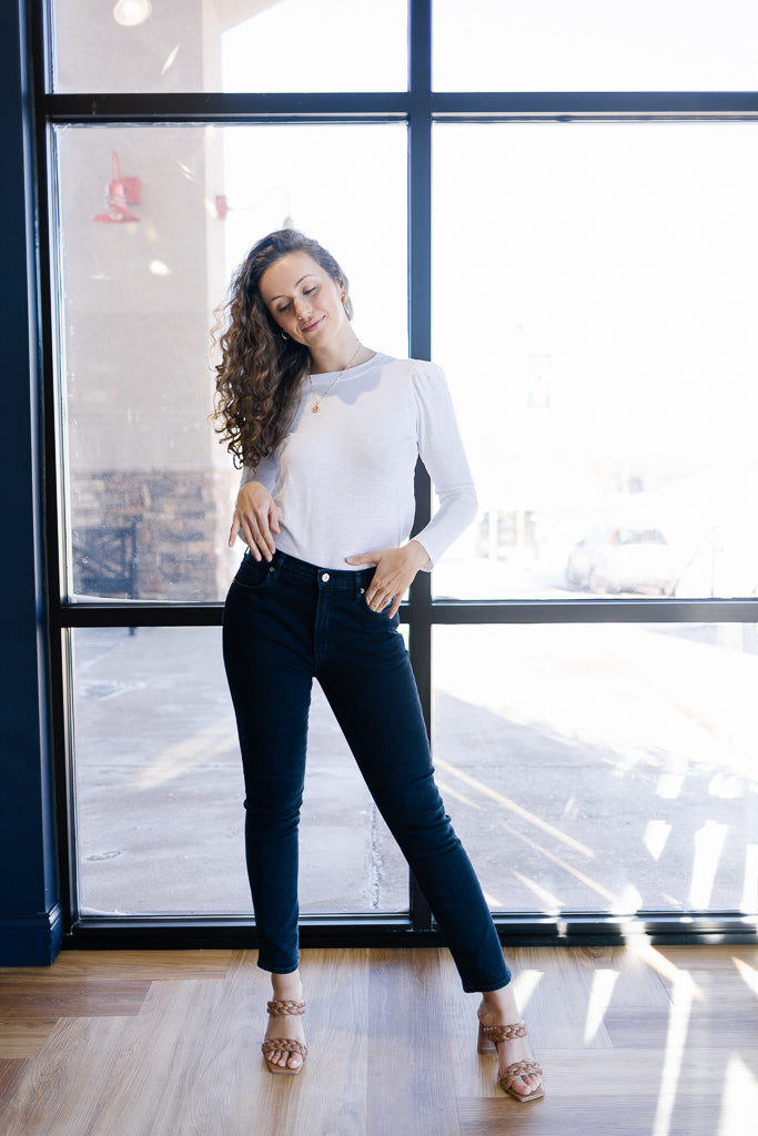 Veronica Beard Mason Baseball Tee | White|Black